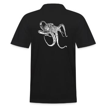 OCTOPUS octopus drawn gift diving vacation - Men's Polo Shirt - black - Back - Kai (181cm)