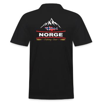 Norwegen Angeltour - Männer Poloshirt - Schwarz - Hinten - Kai (181cm)