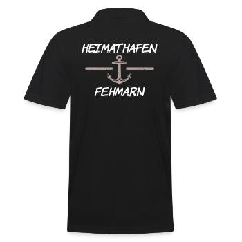 Heimathafen Fehmarn - Männer Poloshirt - Schwarz - Hinten - Kai (181cm)