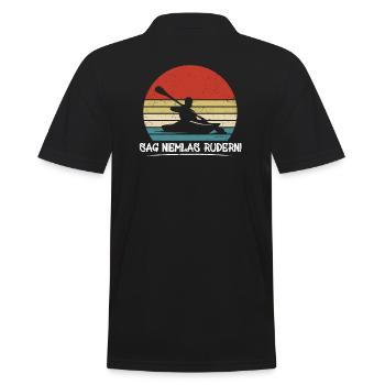 Sag niemals Rudern Kanu Kajak Paddeln - Männer Poloshirt - Schwarz - Hinten - Kai (181cm)