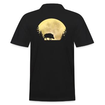 Wild boar hunting - hunter gift - Men's Polo Shirt - black - Back - Kai (181cm)