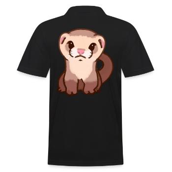 Frettchen - Männer Poloshirt - Schwarz - Hinten - Kai (181cm)