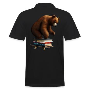 Reading bear on a skateboard - Men's Polo Shirt - black - Back - Kai (181cm)