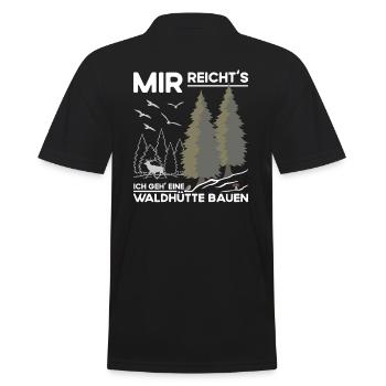 Waldhütte - Männer Poloshirt - Schwarz - Hinten - Kai (181cm)