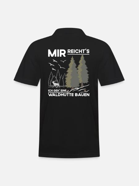 Waldhütte - Männer Poloshirt - Schwarz