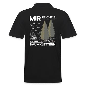 Baumklettern - Männer Poloshirt - Schwarz - Hinten - Kai (181cm)