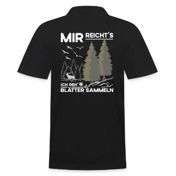 Blätter Sammeln - Männer Poloshirt - Schwarz - Hinten - Kai (181cm)