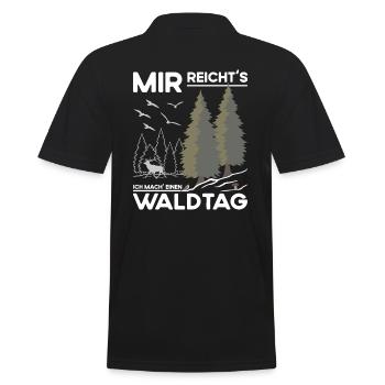 Waldtag - Männer Poloshirt - Schwarz - Hinten - Kai (181cm)