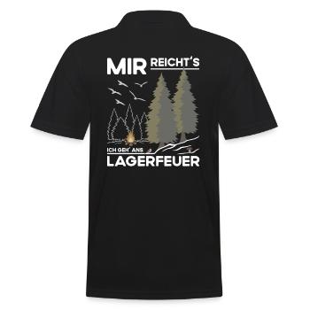 Lagerfeuer Machen - Männer Poloshirt - Schwarz - Hinten - Kai (181cm)