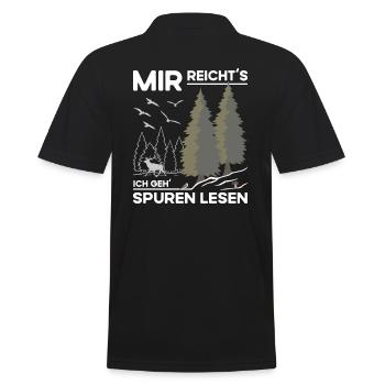 Spuren Lesen - Männer Poloshirt - Schwarz - Hinten - Kai (181cm)