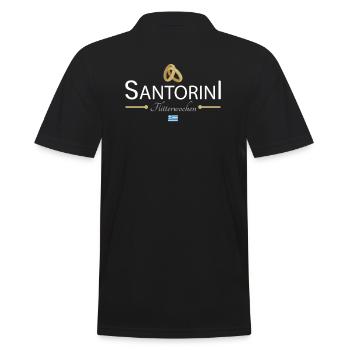 Flitterwochen Santorini - Männer Poloshirt - Schwarz - Hinten - Kai (181cm)