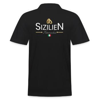 Flitterwochen Sizilien - Männer Poloshirt - Schwarz - Hinten - Kai (181cm)