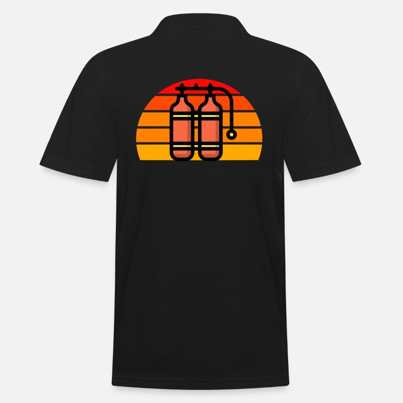 Sauerstoffflasche Taucher - Männer Poloshirt - Schwarz