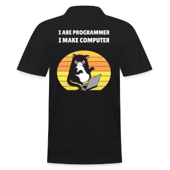 I are Programmer I Make Computer - Männer Poloshirt - Schwarz - Hinten - Kai (181cm)