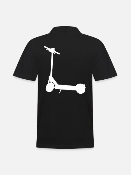 E Scooter Elektro Roller - Männer Poloshirt - Schwarz