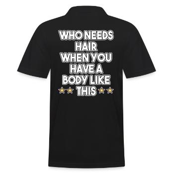 Bodybuilder à tête chauve - Polo Homme - noir - Dos - Kai (181cm)