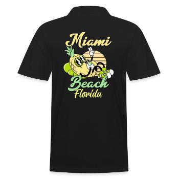Miami Beach Ananas de Floride - Polo Homme - noir - Dos - Kai (181cm)
