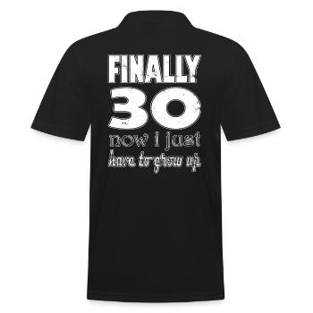Enfin 30 maintenant je n’ai plus qu’à grandir / 30 ans - Polo Homme - noir - Dos - Kai (181cm)