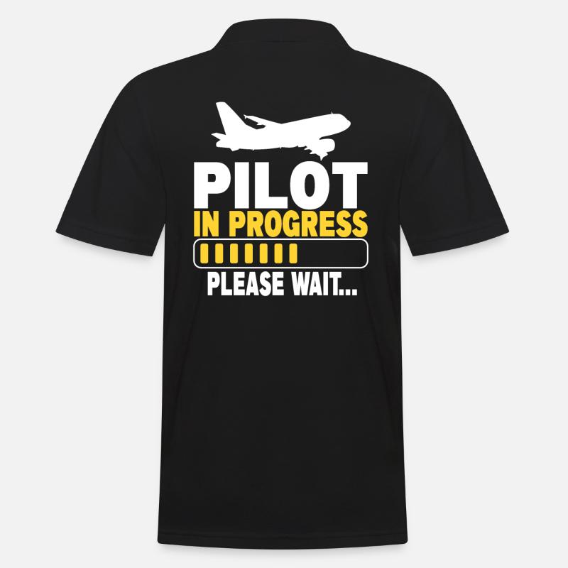 Pilot In Progress Please Wait - Men's Polo Shirt - black
