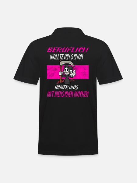 Beruflich Sensenmann - Männer Poloshirt - Schwarz