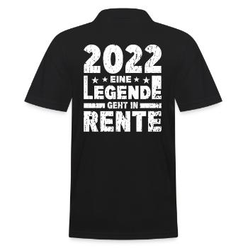 2022 eine Legende geht in Rente - Männer Poloshirt - Schwarz - Hinten - Kai (181cm)