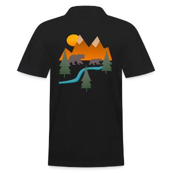Montagnes Randonnée Bears River Paysage - Polo Homme - noir - Dos - Kai (181cm)