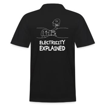Electricity explains electronics technician Electrician - Men's Polo Shirt - black - Back - Kai (181cm)