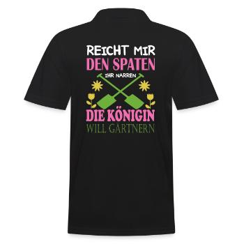 Reicht mir den Spaten Königin Gärtnern - Männer Poloshirt - Schwarz - Hinten - Kai (181cm)