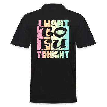 I want tofu tonight - Men's Polo Shirt - black - Back - Kai (181cm)
