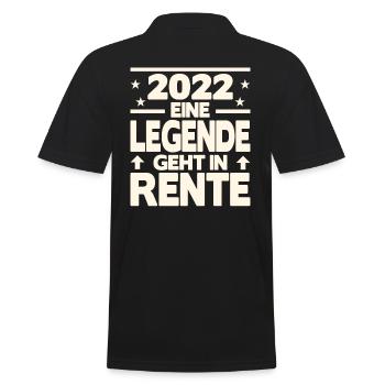 2022 Eine Legende geht in Rente - Männer Poloshirt - Schwarz - Hinten - Kai (181cm)