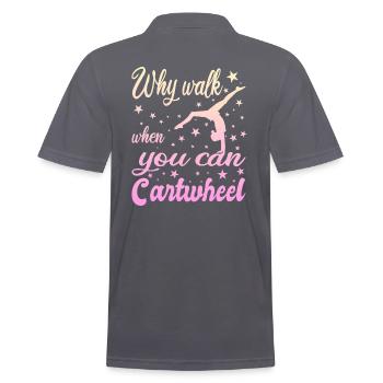 Pourquoi marcher quand vous pouvez Cartwheel - Polo Homme - charbon - Dos - Nico (186cm)
