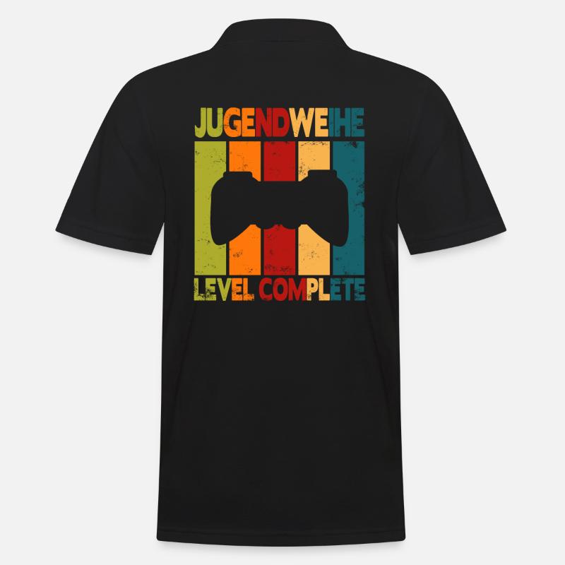 Jugendweihe Level Complete - Männer Poloshirt - Schwarz
