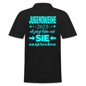 Jugendweihe 2023 - Männer Poloshirt - Schwarz - Hinten - Kai (181cm)