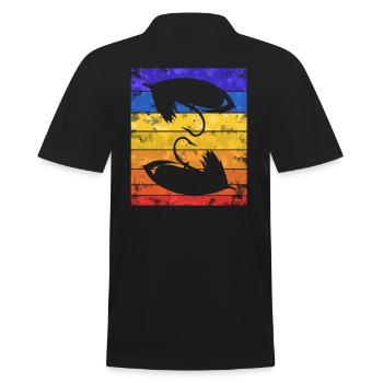 Vintage Fly Fishing Coucher de soleil - Polo Homme - noir - Dos - Kai (181cm)