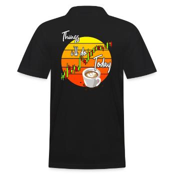 Kaffee und Trading - Männer Poloshirt - Schwarz - Hinten - Kai (181cm)