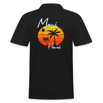Maui Hawaii Sonnenuntergang - Männer Poloshirt - Schwarz - Hinten - Kai (181cm)
