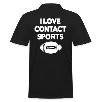 I love Contact Sports Football - Men's Polo Shirt - black - Back - Kai (181cm)