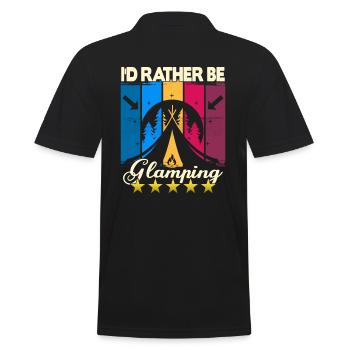 I'd rather be Glamping - Männer Poloshirt - Schwarz - Hinten - Kai (181cm)