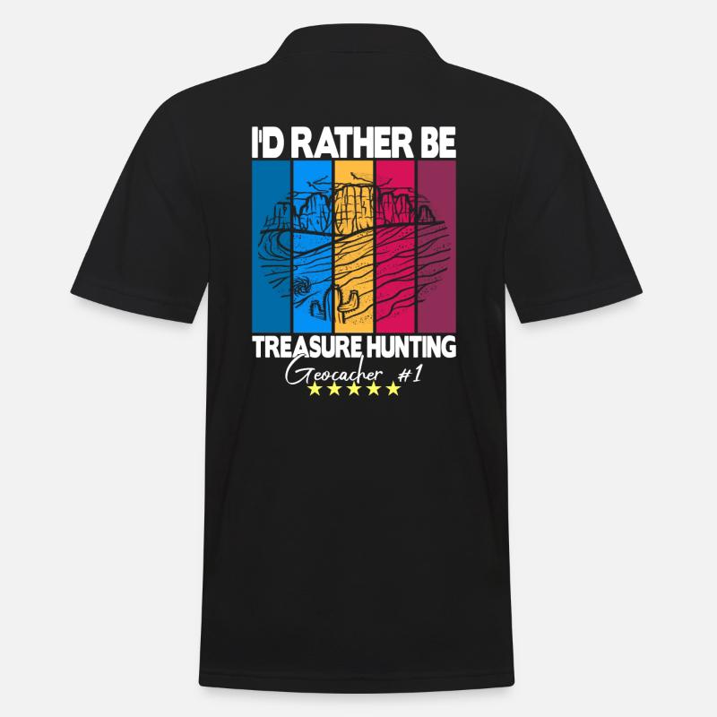 Geocaching Geocacher Spruch - Männer Poloshirt - Schwarz