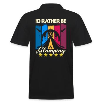I'd rather be Glamping - Männer Poloshirt - Schwarz - Hinten - Kai (181cm)
