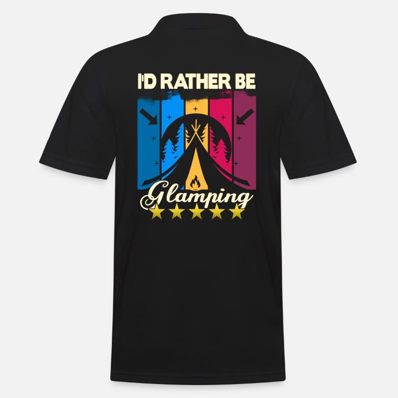 I'd rather be Glamping - Men's Polo Shirt - black