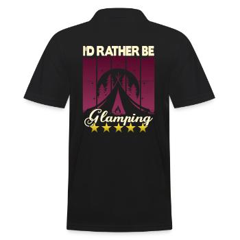 I'd rather be Glamping - Männer Poloshirt - Schwarz - Hinten - Kai (181cm)