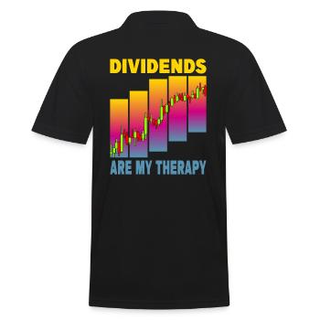 Dividends are my Therapy - Men's Polo Shirt - black - Back - Kai (181cm)