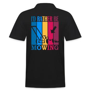 I'd rather be mowing - Men's Polo Shirt - black - Back - Kai (181cm)
