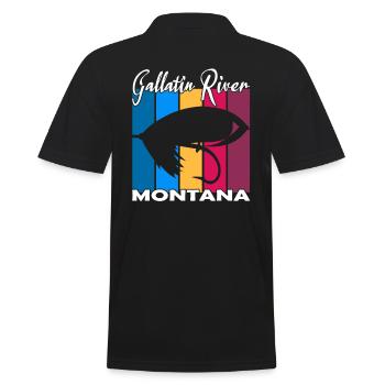 Gallatin River Montana Pêche à la mouche - Polo Homme - noir - Dos - Kai (181cm)