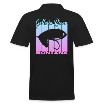 Gallatin River Montana Pêche à la mouche - Polo Homme - noir - Dos - Kai (181cm)