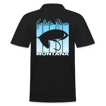 Gallatin River Montana Pêche à la mouche - Polo Homme - noir - Dos - Kai (181cm)