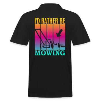 I'd rather be mowing - Männer Poloshirt - Schwarz - Hinten - Kai (181cm)