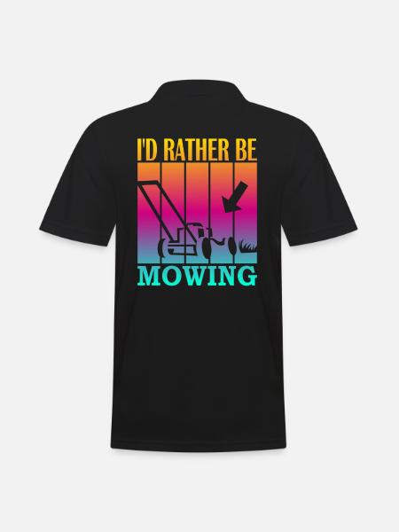 I'd rather be mowing - Men's Polo Shirt - black