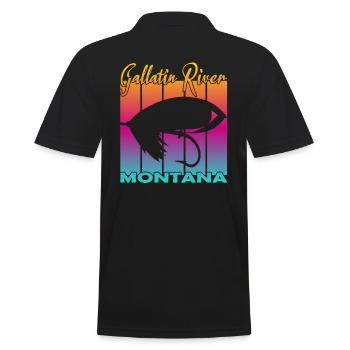 Gallatin River Montana Pêche à la mouche - Polo Homme - noir - Dos - Kai (181cm)